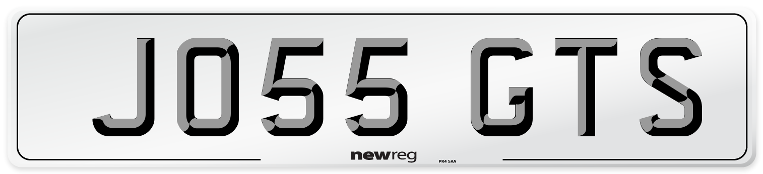 JO55 GTS Number Plate from New Reg